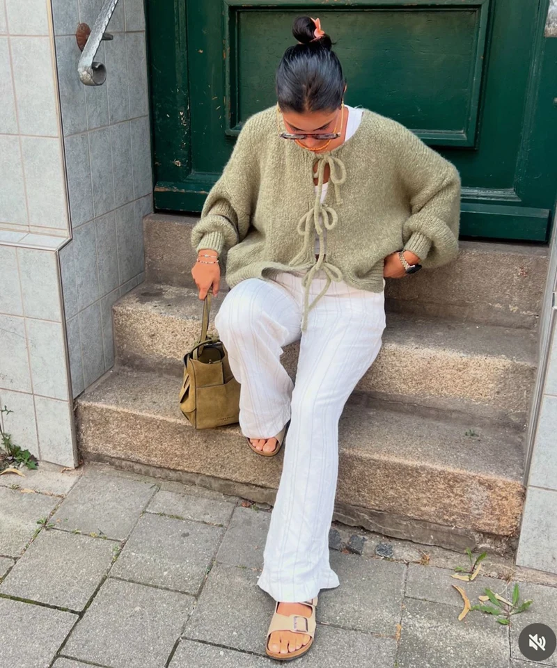 Cardigan Schleife Fia Khaki