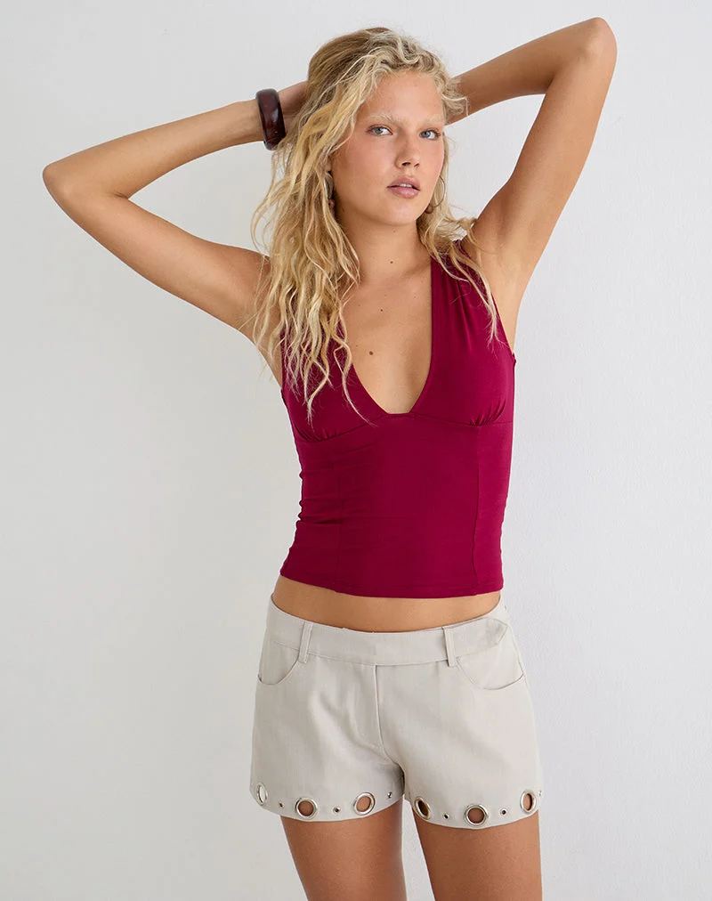 Runta-Shorts mit Ösen in der Farbe „Tailoring Stone“