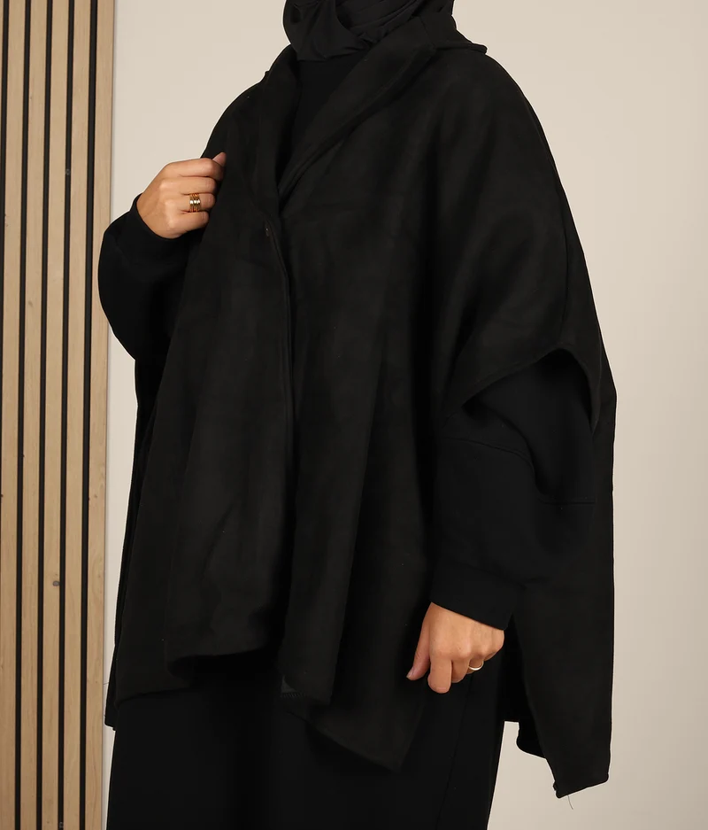 Poncho Wildleder BT - Schwarz