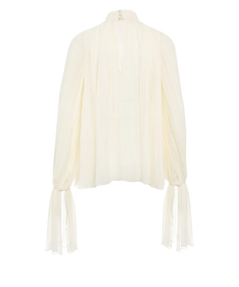 Blusa con pieghe plissettate