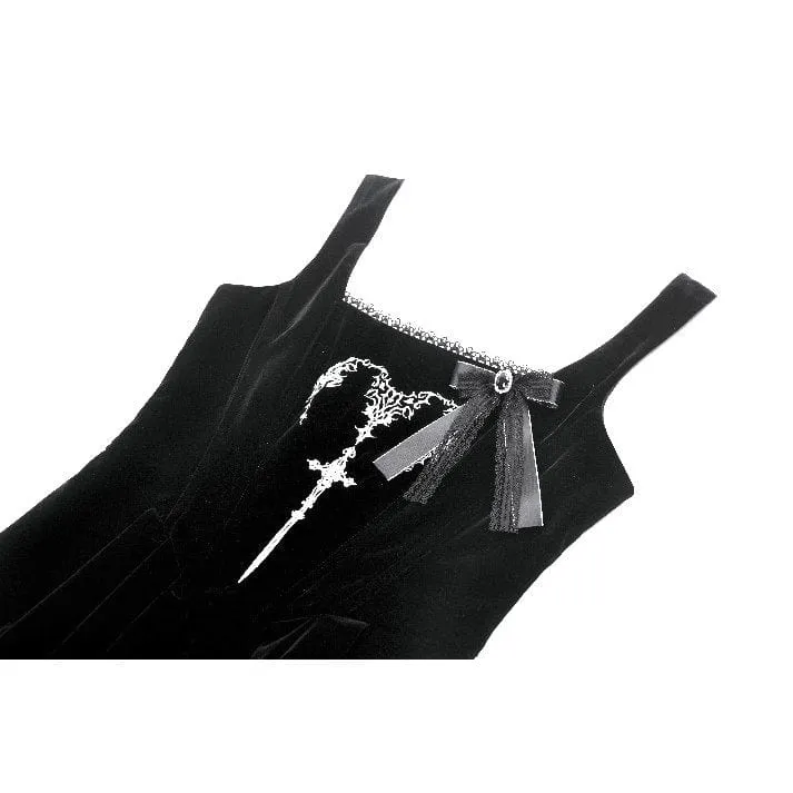 Gothic-Unterkleid aus Samt mit Stickerei und Hörnern für Damen zum Schnüren