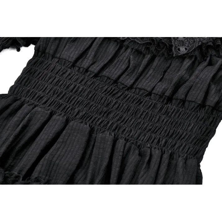 Gothic-Abschlusskleid mit Puffärmeln und Rüschen für Damen