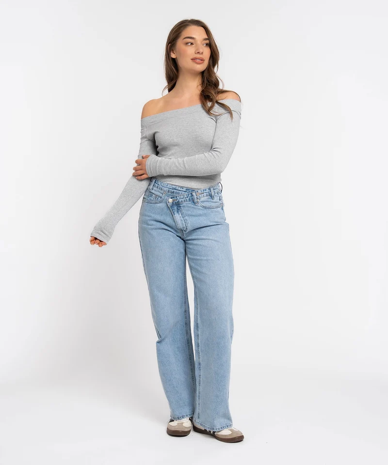 Stretch Straight Leg Jeans Galia Hellblau