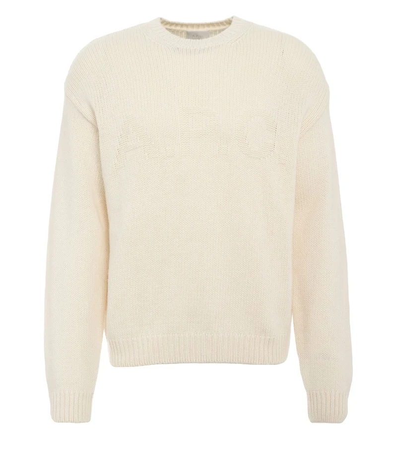 Maglione con logo intarsiato