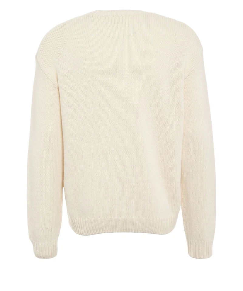 Maglione con logo intarsiato
