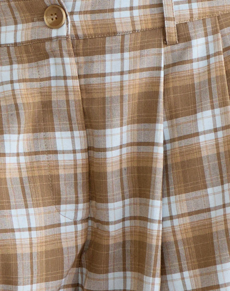 Ashara-Shorts im Tailoring-Karo-Muster, braun