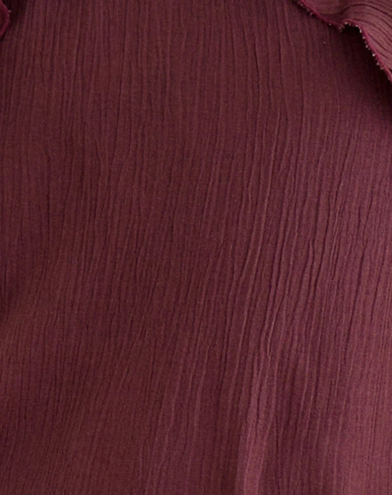 Rowdy-Trägerloses Top in Crinkle Plum