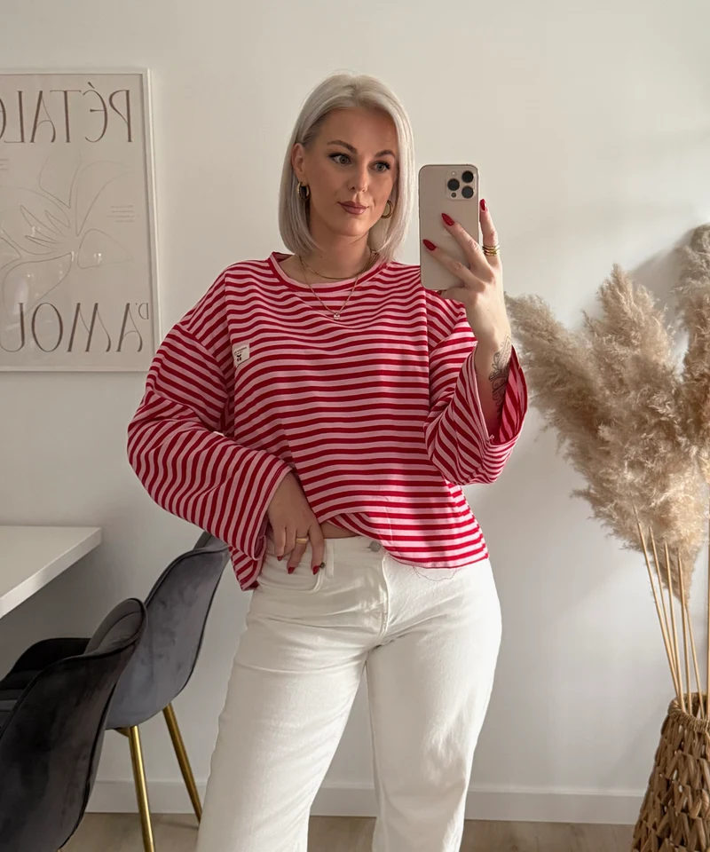 Langarmshirt Mixa Streifen Rot