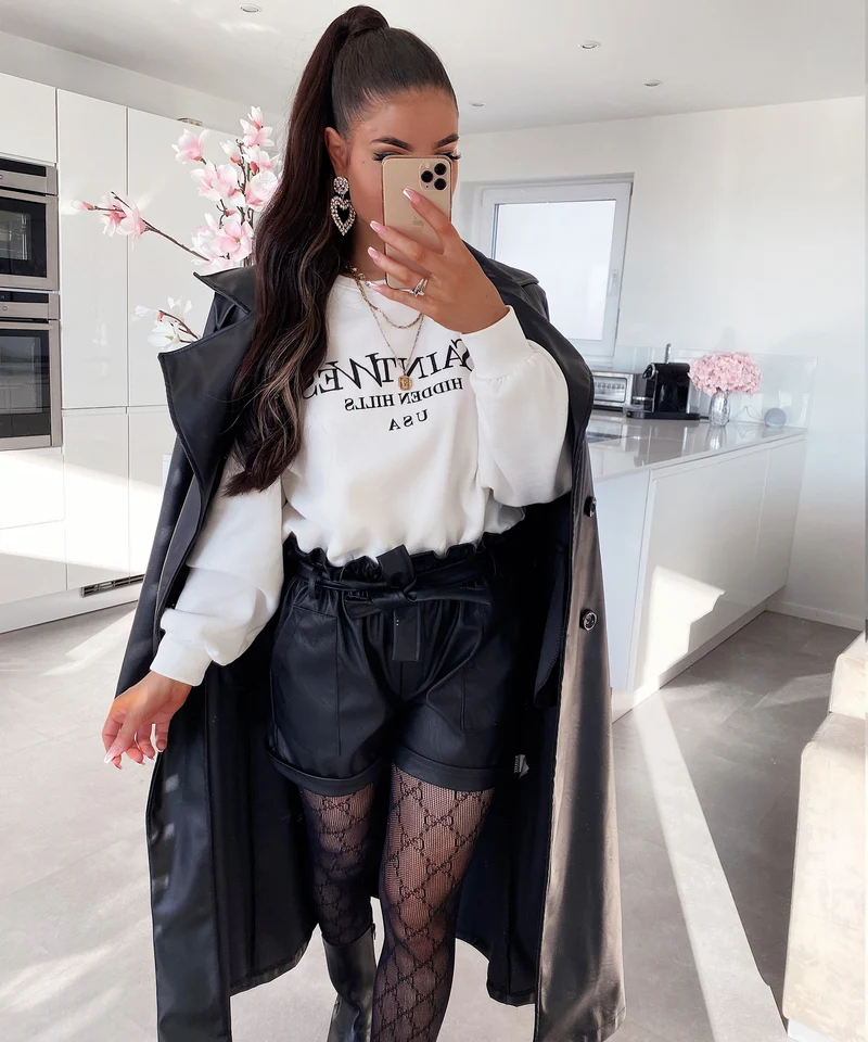 Leder Shorts Malaysia Schwarz