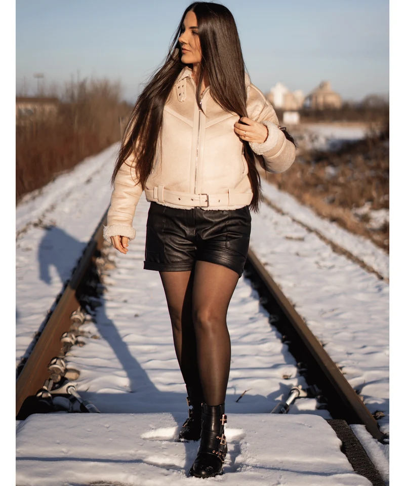 Leder Shorts Malaysia Schwarz