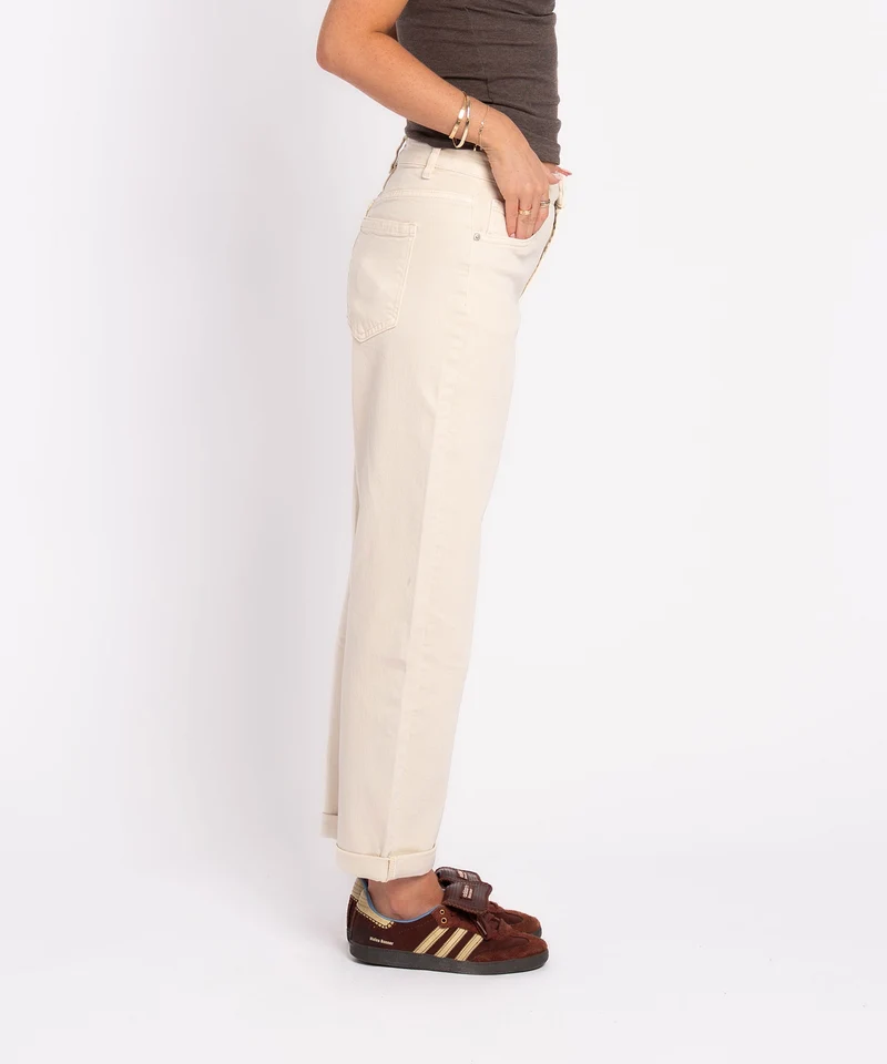 Stretch Mom Jeans Leava Beige
