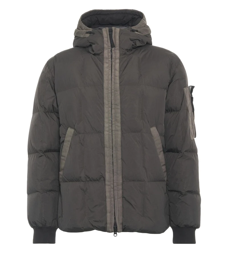 Piumino con patch logo