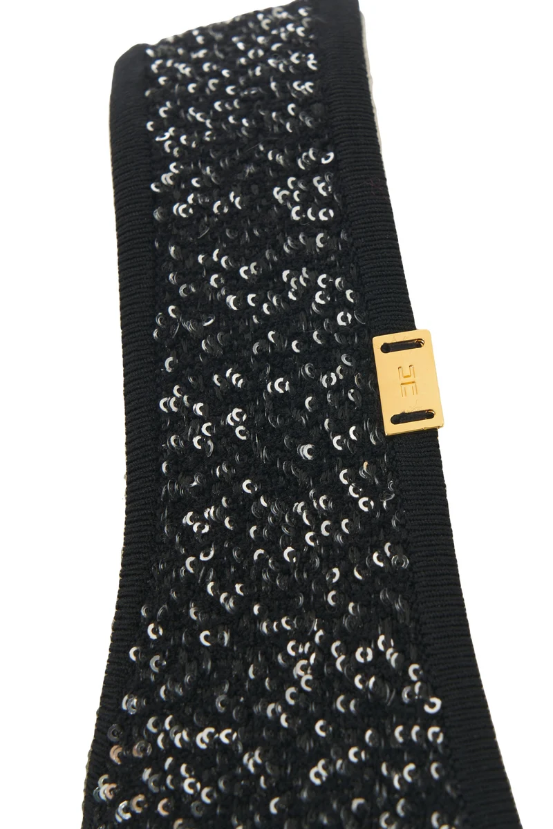 Abito mini con applicazione di paillettes