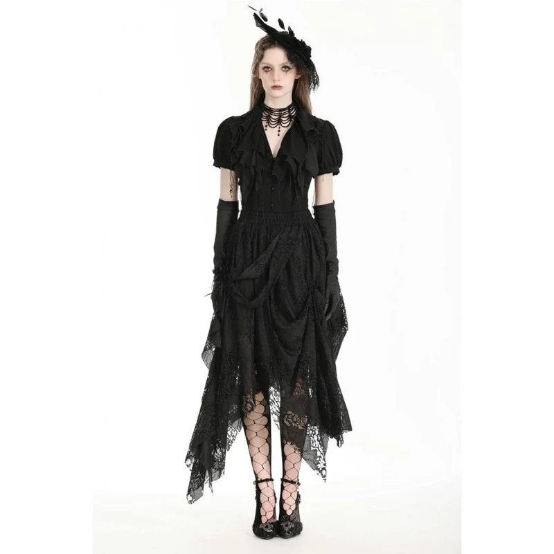 Unregelmäßiger Gothic-Spitzenrock für Damen