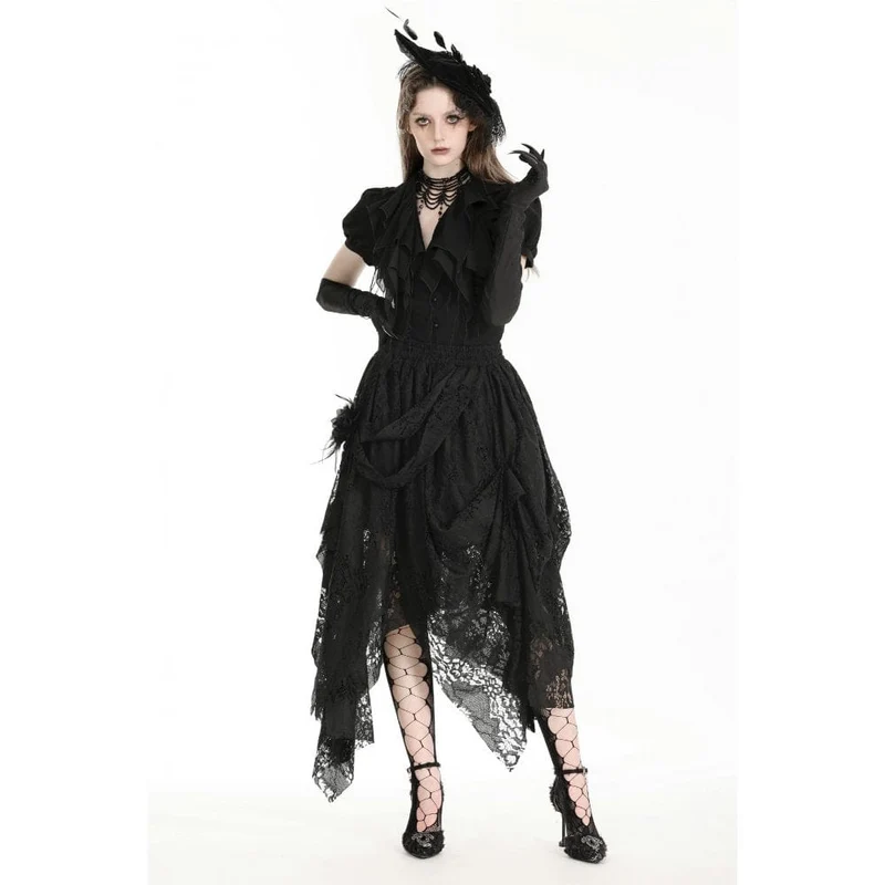 Unregelmäßiger Gothic-Spitzenrock für Damen