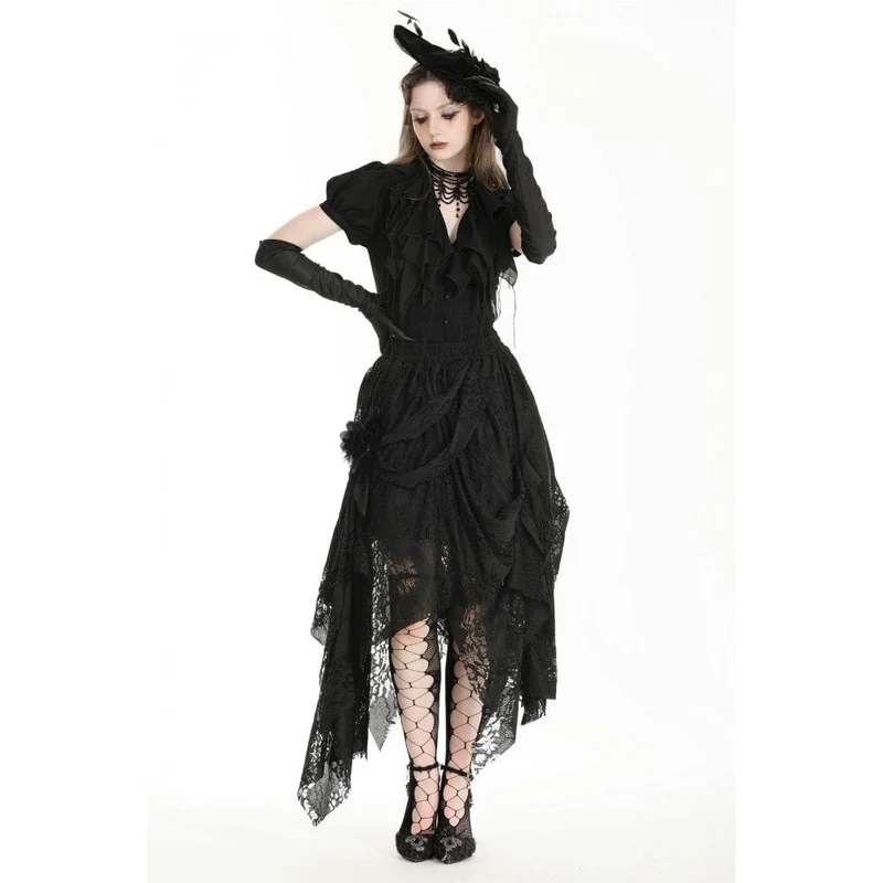 Unregelmäßiger Gothic-Spitzenrock für Damen