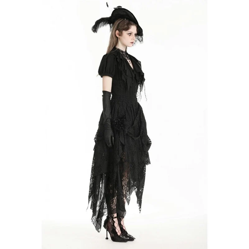 Unregelmäßiger Gothic-Spitzenrock für Damen