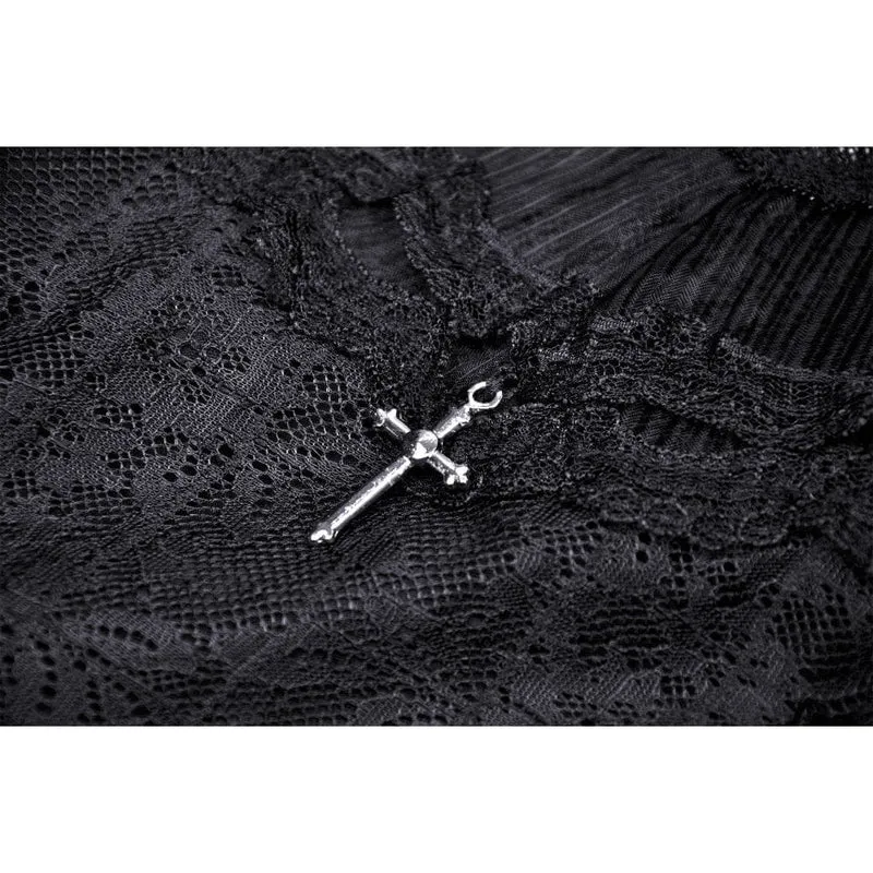 Damen Gothic Lolita Puffärmel Spitzenpuppenkleid