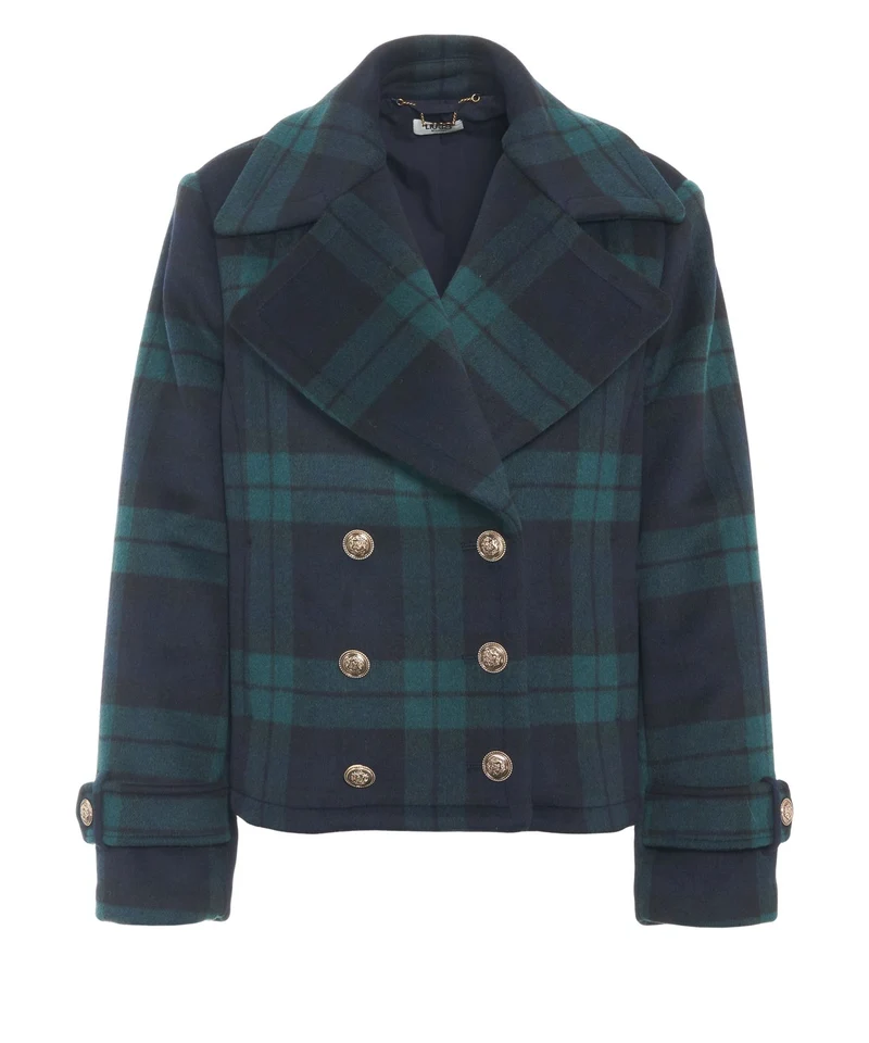 Cappotto corto con motivo a quadri