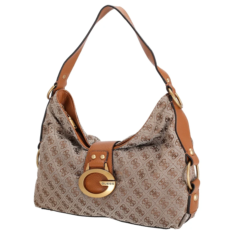 Guess Camden - Bolso bandolera 35 cm (latte logo/cognac)