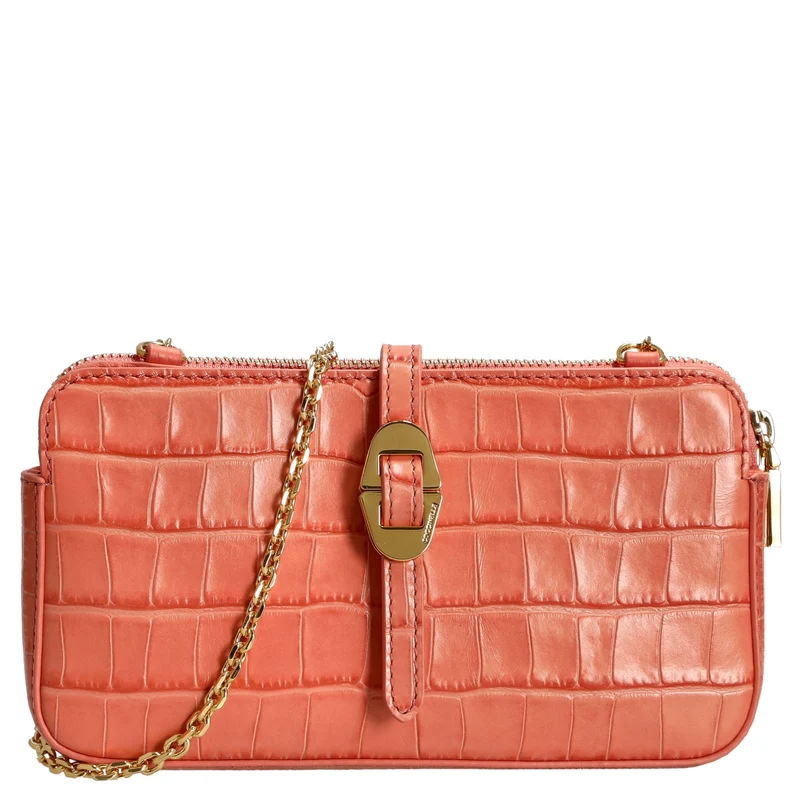 Coccinelle Mini Bag Croco Soft - Bolso bandolera 20 cm (geranium)