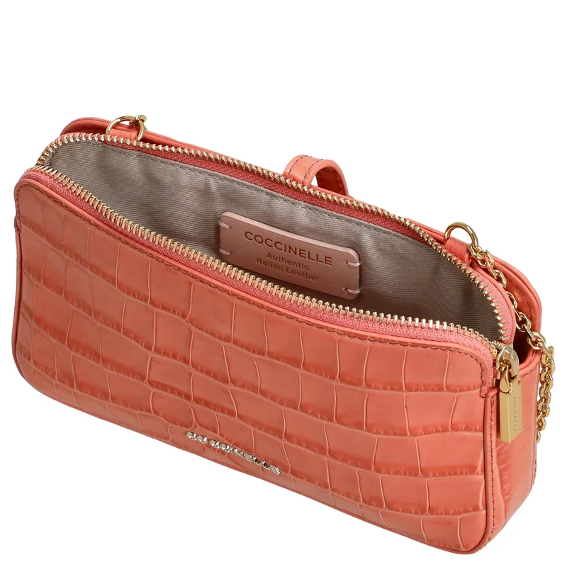 Coccinelle Mini Bag Croco Soft - Bolso bandolera 20 cm (geranium)