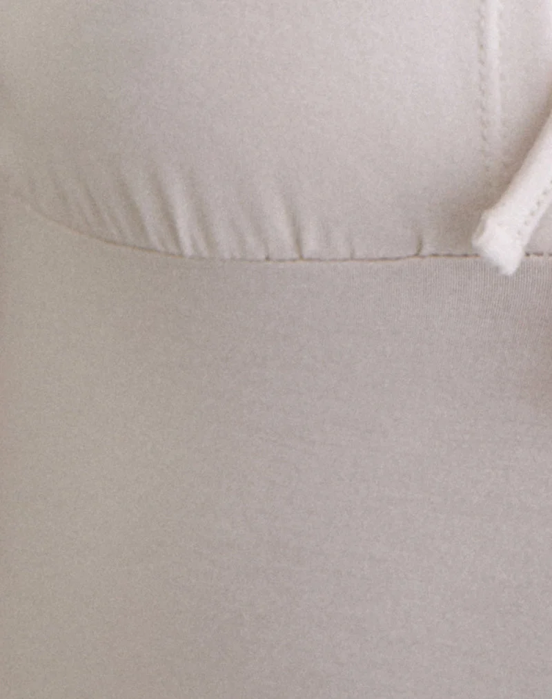 Senobia Minikleid mit Schlüssellochausschnitt in der Farbe „Cannoli Cream“