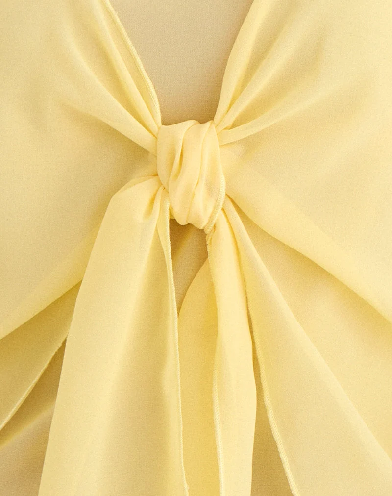 Sena-Top aus Chiffon in Pastellgelb