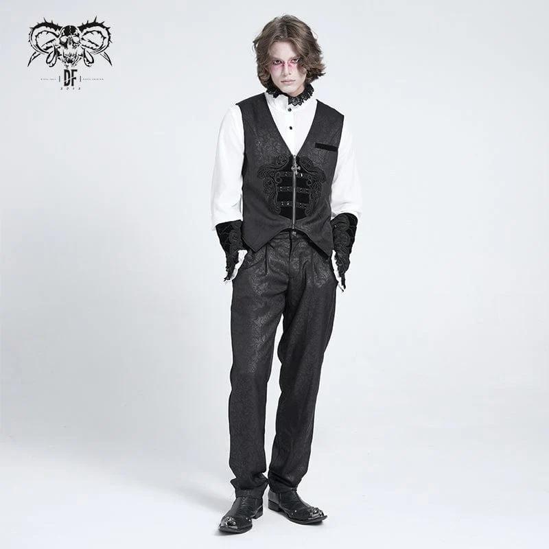 Gothic-Anzughose mit Blumenmuster für Herren