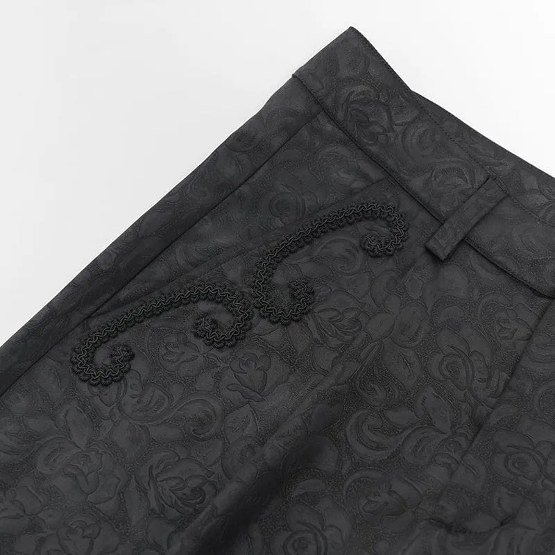 Gothic-Anzughose mit Blumenmuster für Herren