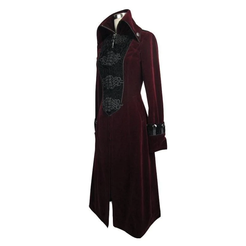 Damen Goth Princess Cut Mantel mit aufwendigen Froschverschluss