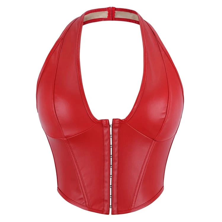 Gothic-Schnürkorsett für Damen mit Neckholder und Überbrustumfang
