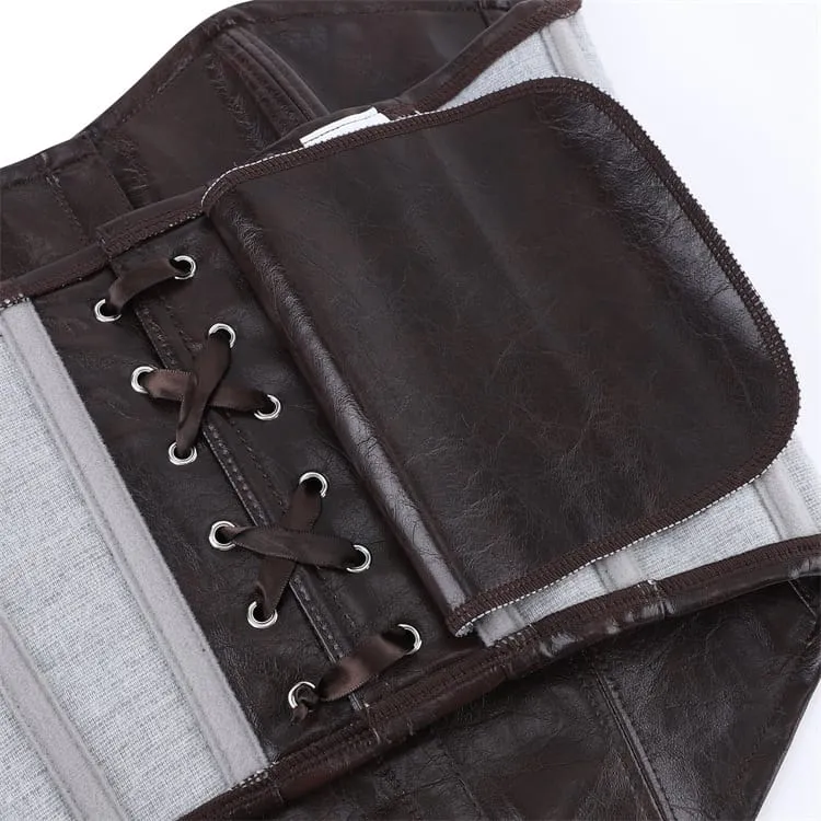 Gothic-Korsett für Damen im Used-Look mit Schnürung und Überbrustumfang