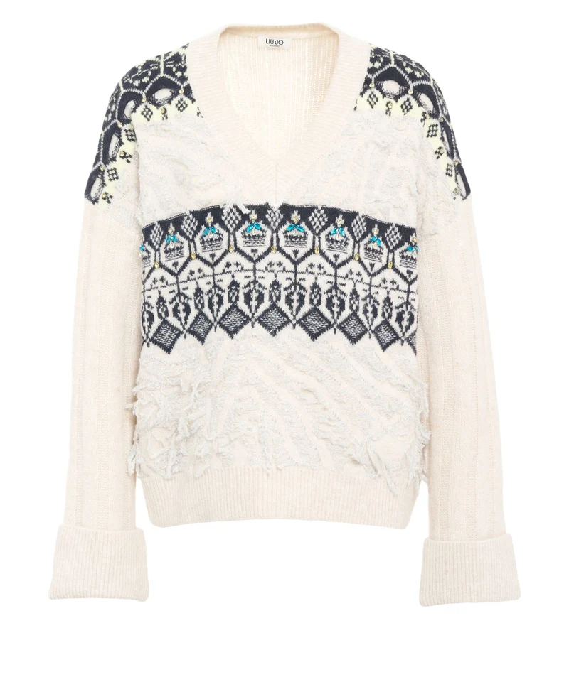 Maglione con applicazione di strass