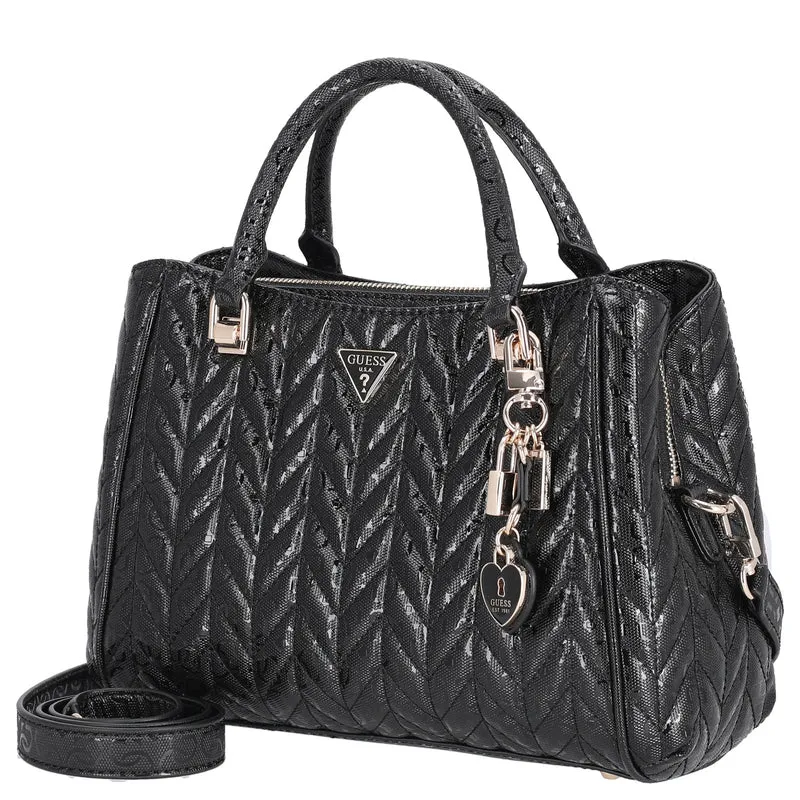 Guess Stacey Satchel - Bolso de mano 26 cm (black)