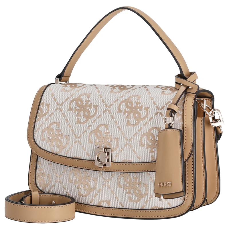 Guess Audrey Logo XBody Flap - Bolso bandolera 24.5 cm (beige logo)