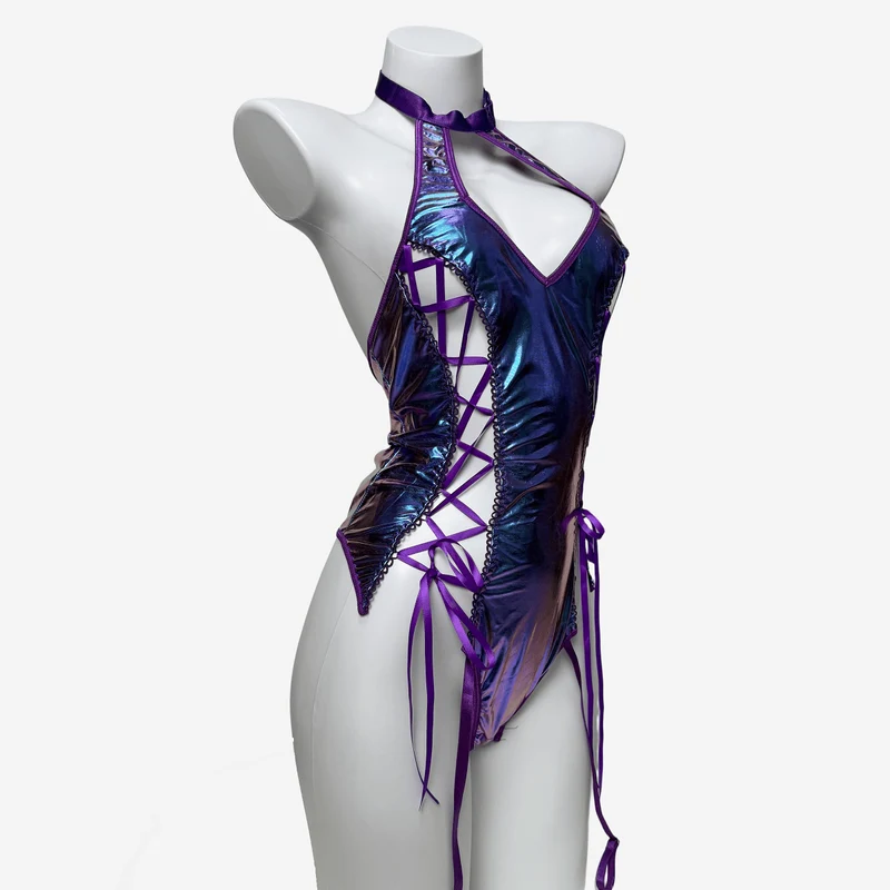 Sexy Einteiler im Grunge-Stil für Damen mit Schnürung und Cut-outs