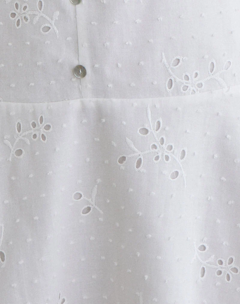 Raspati Minikleid in Weiß mit Stickerei