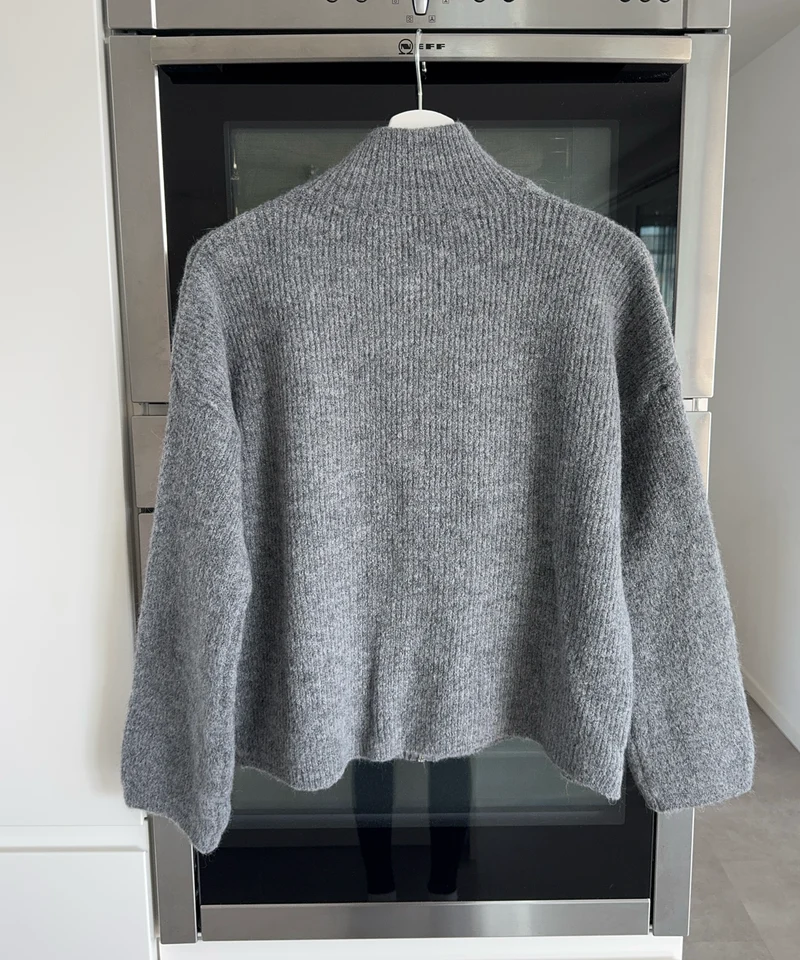 Zip Strickjacke Helena Uni Grau