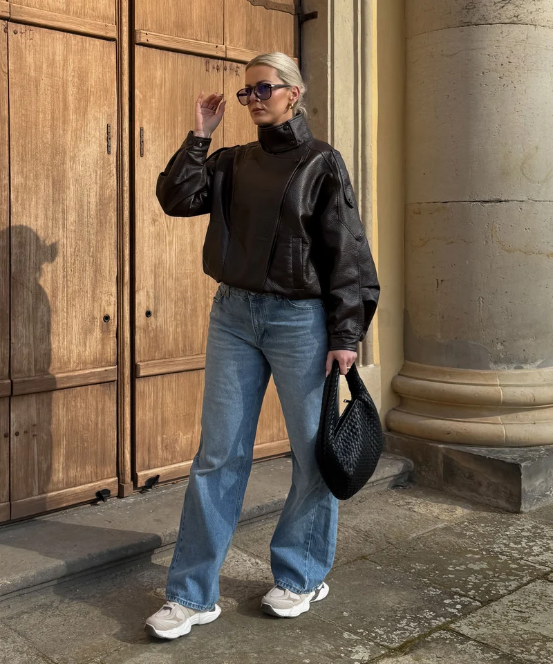 Kunstleder Jacke Rina Dunkelbraun