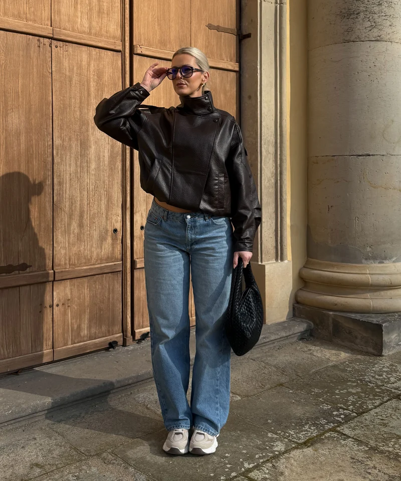 Kunstleder Jacke Rina Dunkelbraun