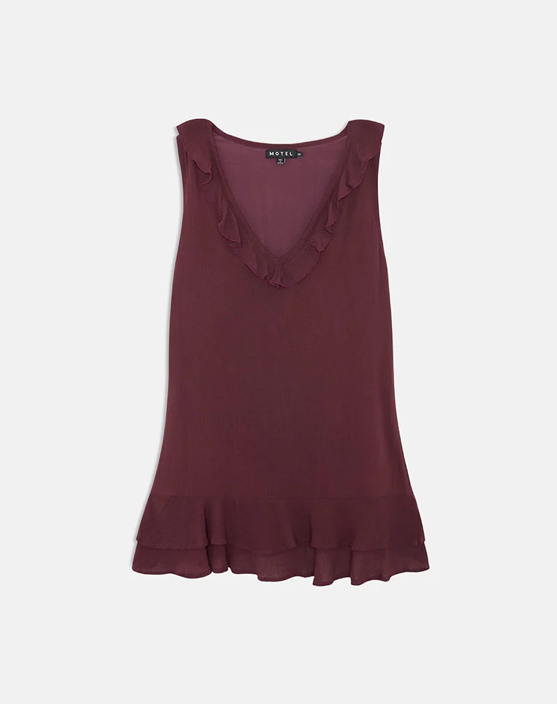 Swade Plunge-Minikleid in Crinkle Plum