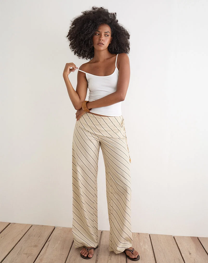 Hose „Faria“ in „Tilt Lines“ Beige