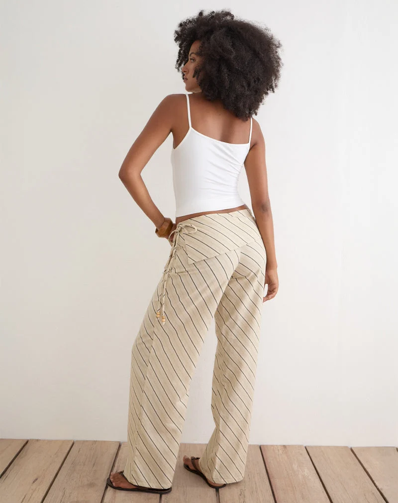 Hose „Faria“ in „Tilt Lines“ Beige
