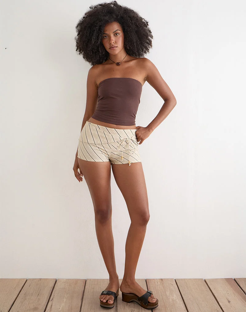 Blasa Short in Tilt Lines, beige