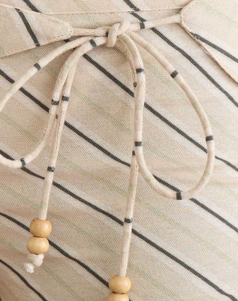 Blasa Short in Tilt Lines, beige