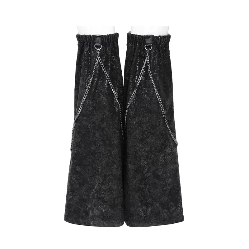 Punk-Beinstulpen für Damen mit Nieten, Ketten und Reißverschluss