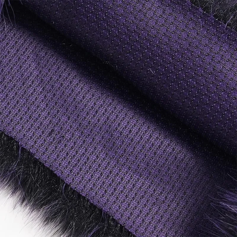 Gothic-Plüsch-Beinstulpen für Damen, schwarz-lila