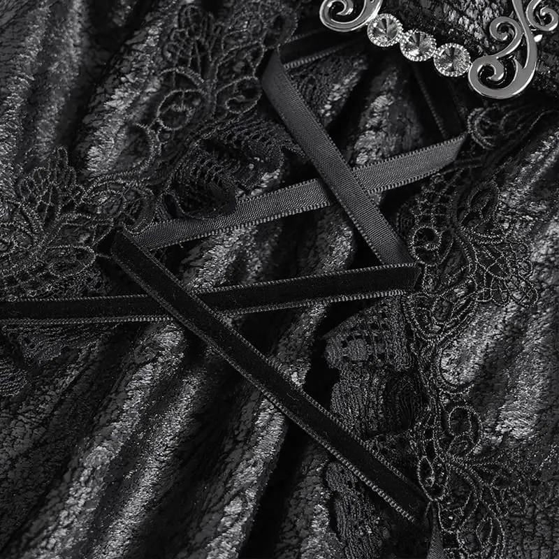 Gothic-Beinstulpen für Damen mit mehreren Lagen, Spitzenbesatz und Schnallen