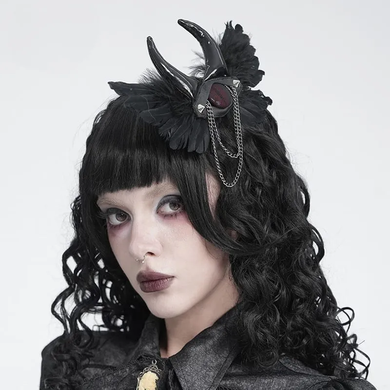 Gothic-Haarnadel-Brosche für Damen mit Kettenmotiv und bösem Blick